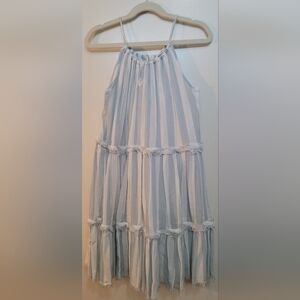 Nordstrom Light Blue and White Striped Kids Dress Size Medium 8/10